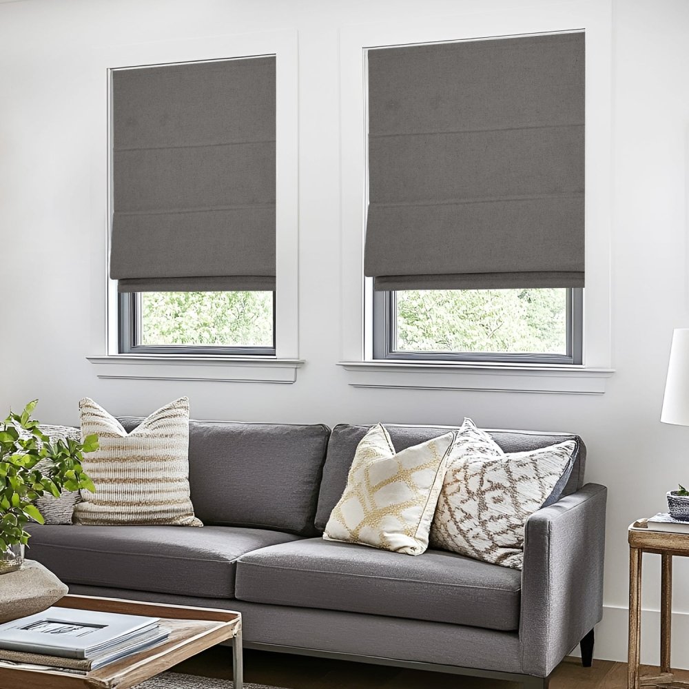 Lauretta Custom Linen Roman Shades Cordless - Deconovo US