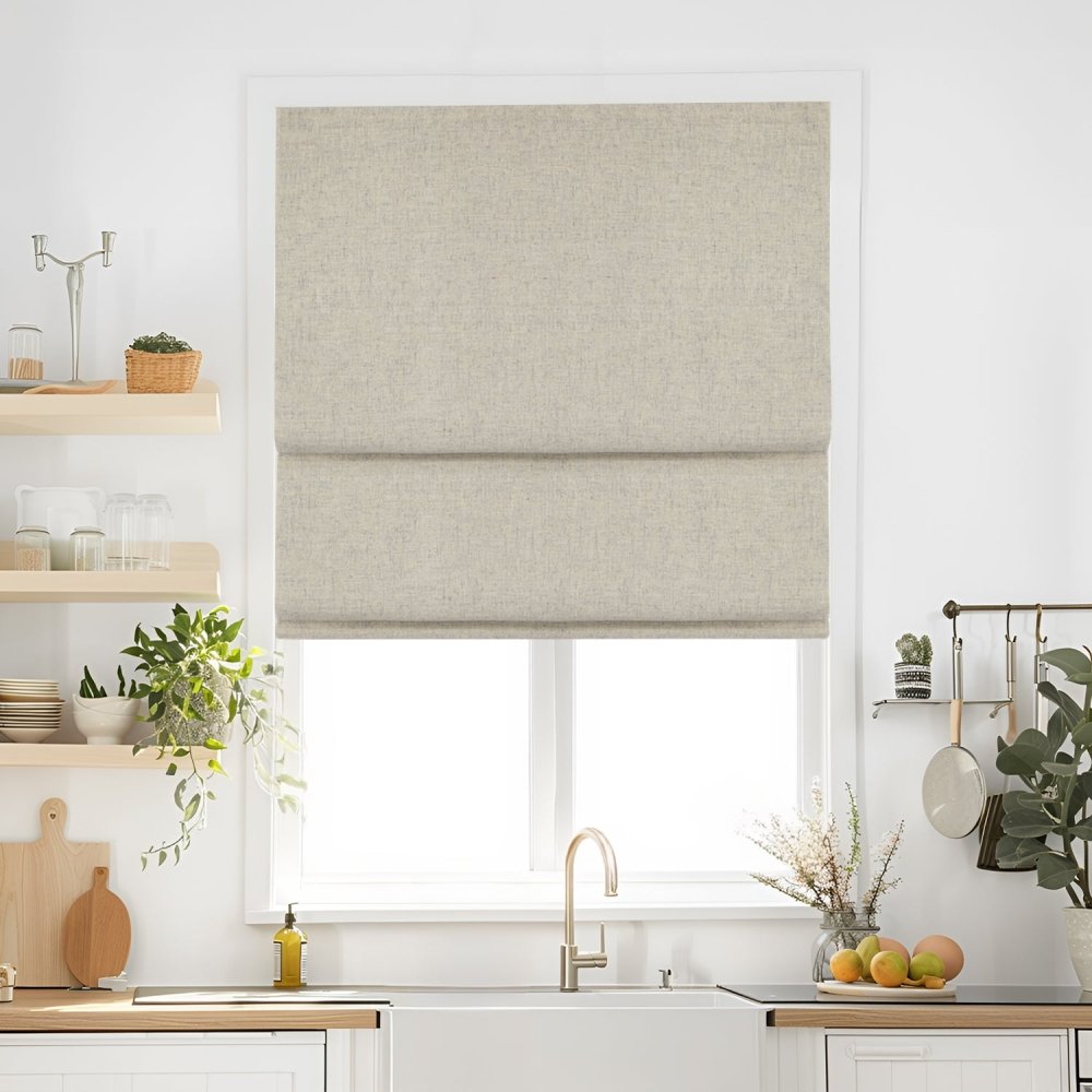 Lauretta Custom Linen Roman Shades Cordless - Deconovo US