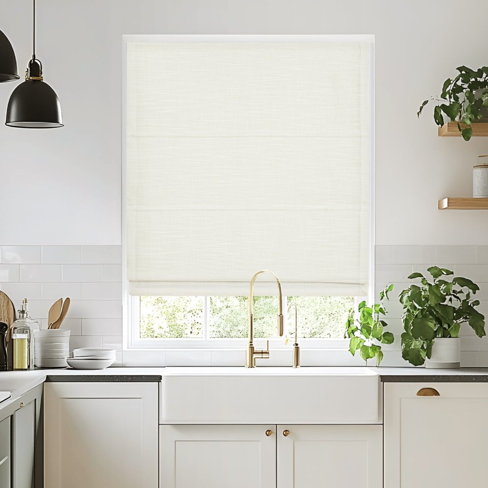 Lauretta Custom Linen Roman Shades Cordless - Deconovo US