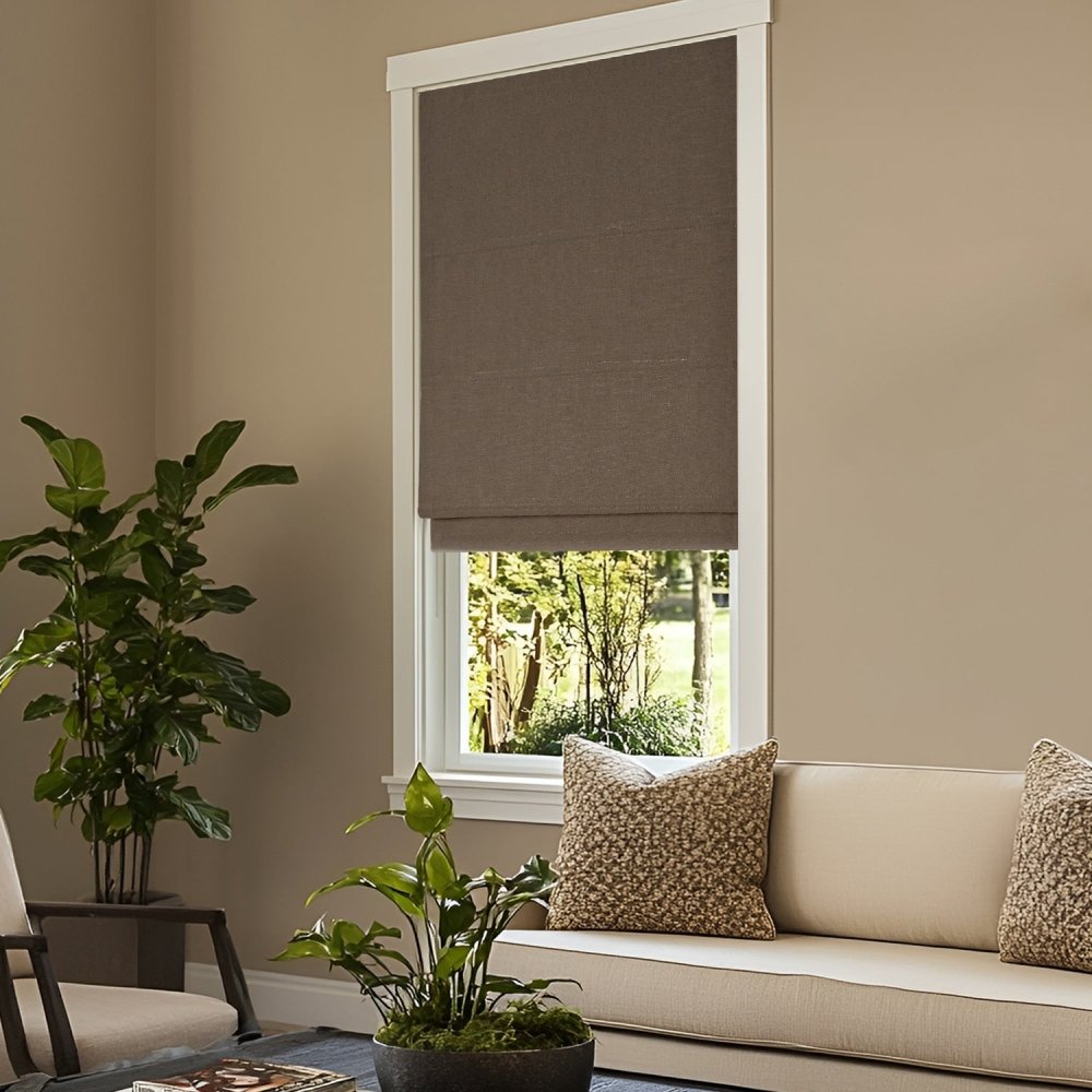 Lauretta Custom Linen Roman Shades Cordless - Deconovo US