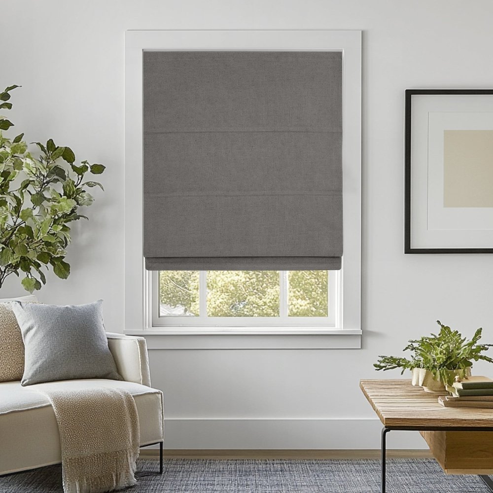 Lauretta Custom Linen Roman Shades Cordless - Deconovo US