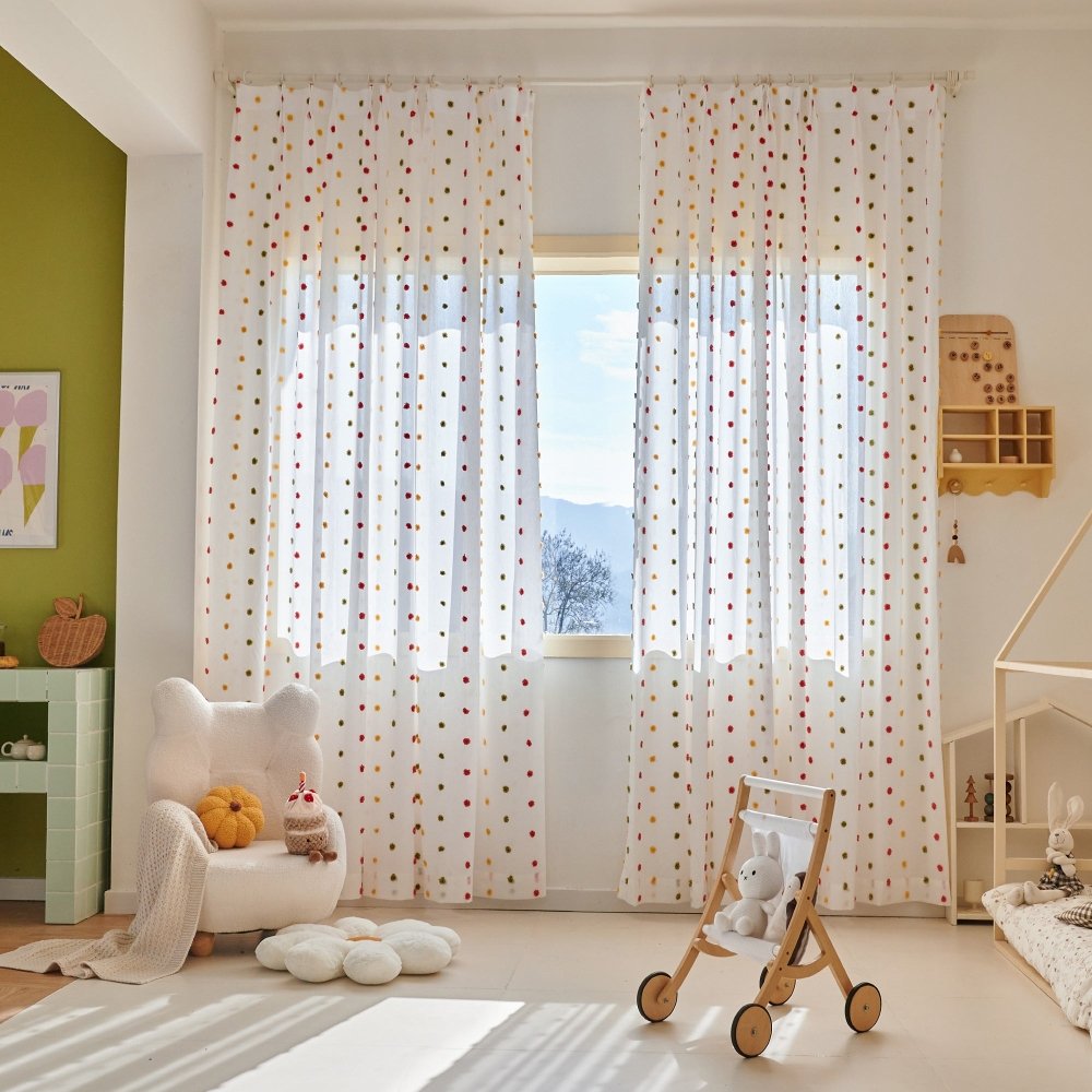 Lily Custom Whimsical Patterns Kids' Sheer Curtains - Deconovo US