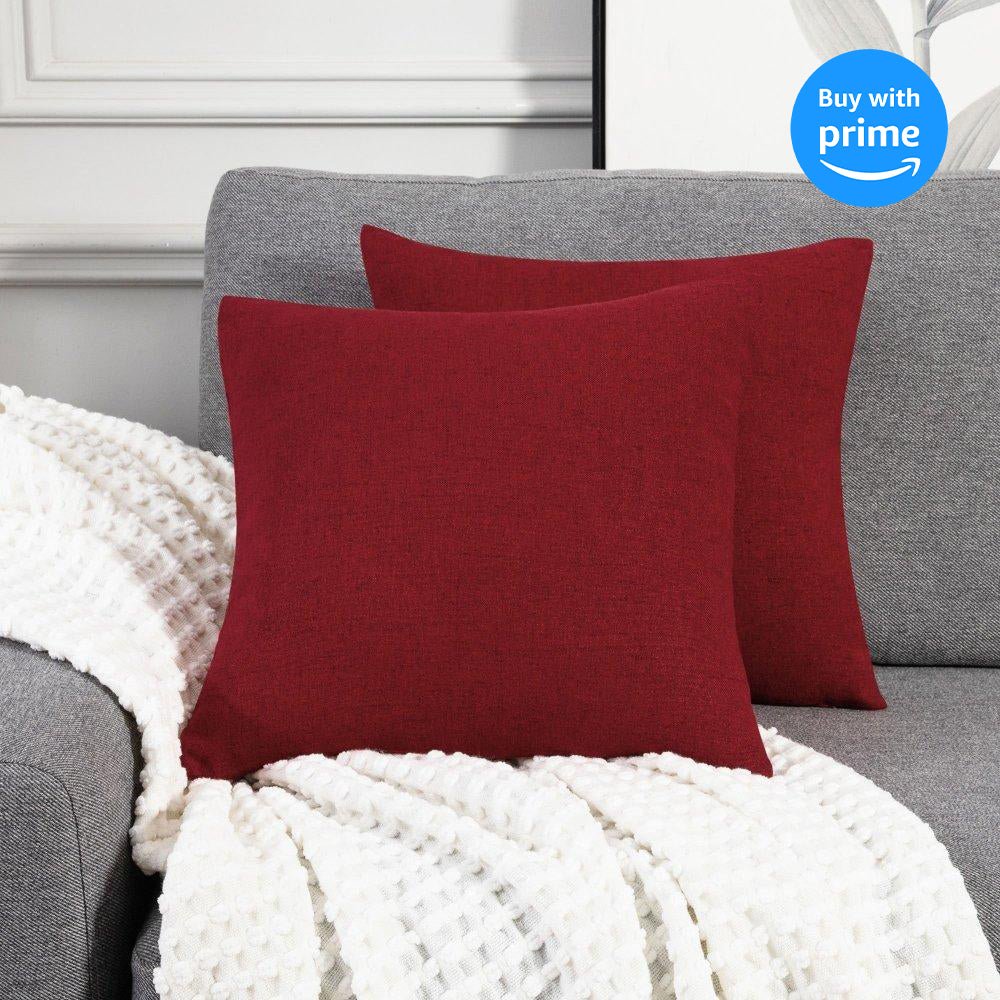 Pillow Case Gray And Red Pillows Deconovo Stylish Solid Color