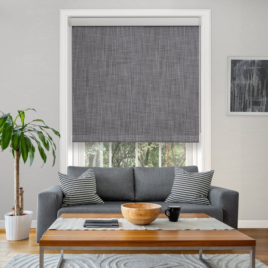 Luna Custom Linen Full Blackout Roller Blinds - Deconovo US