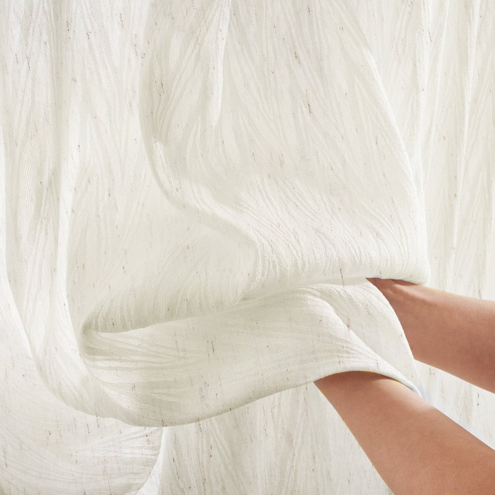 Mandy Wool - Blend Jacquard Sheer Curtains - Deconovo US
