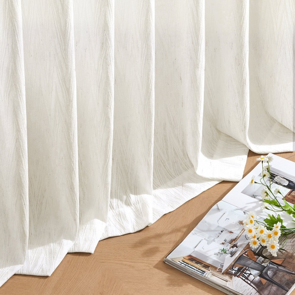 Mandy Wool - Blend Jacquard Sheer Curtains - Deconovo US