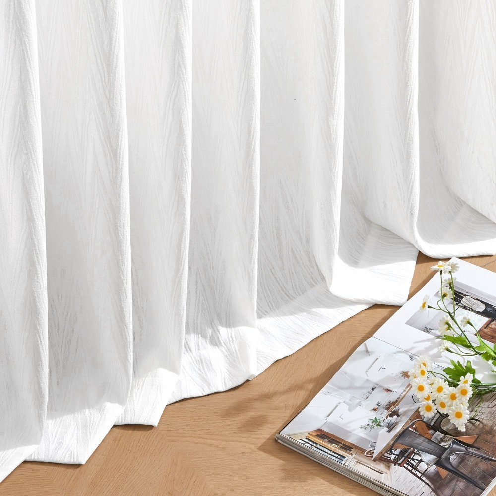 Mandy Wool - Blend Jacquard Sheer Curtains - Deconovo US