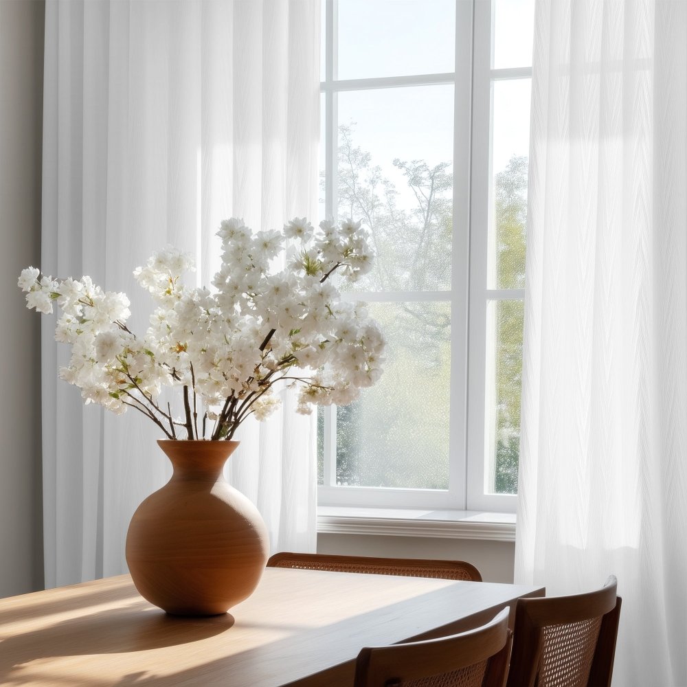 Mandy Wool - Blend Jacquard Sheer Curtains - Deconovo US