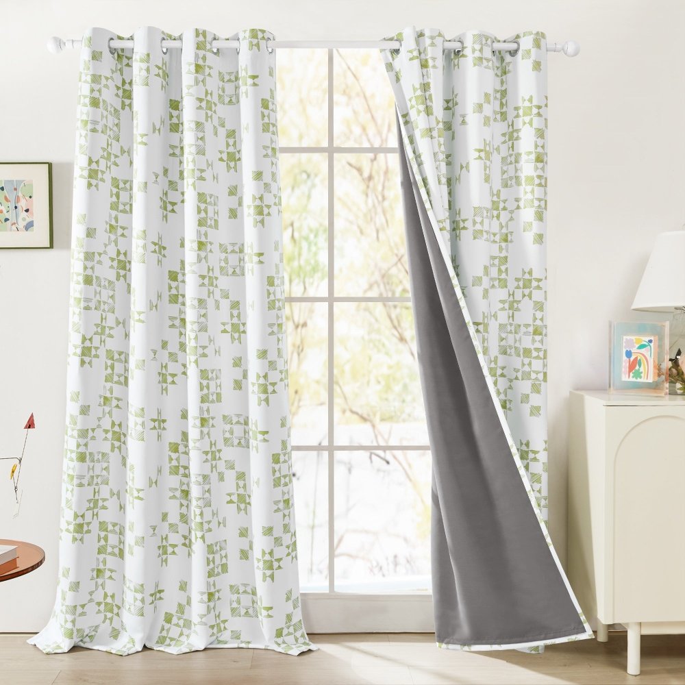 Modern Patchwork Blackout Curtains - Deconovo US