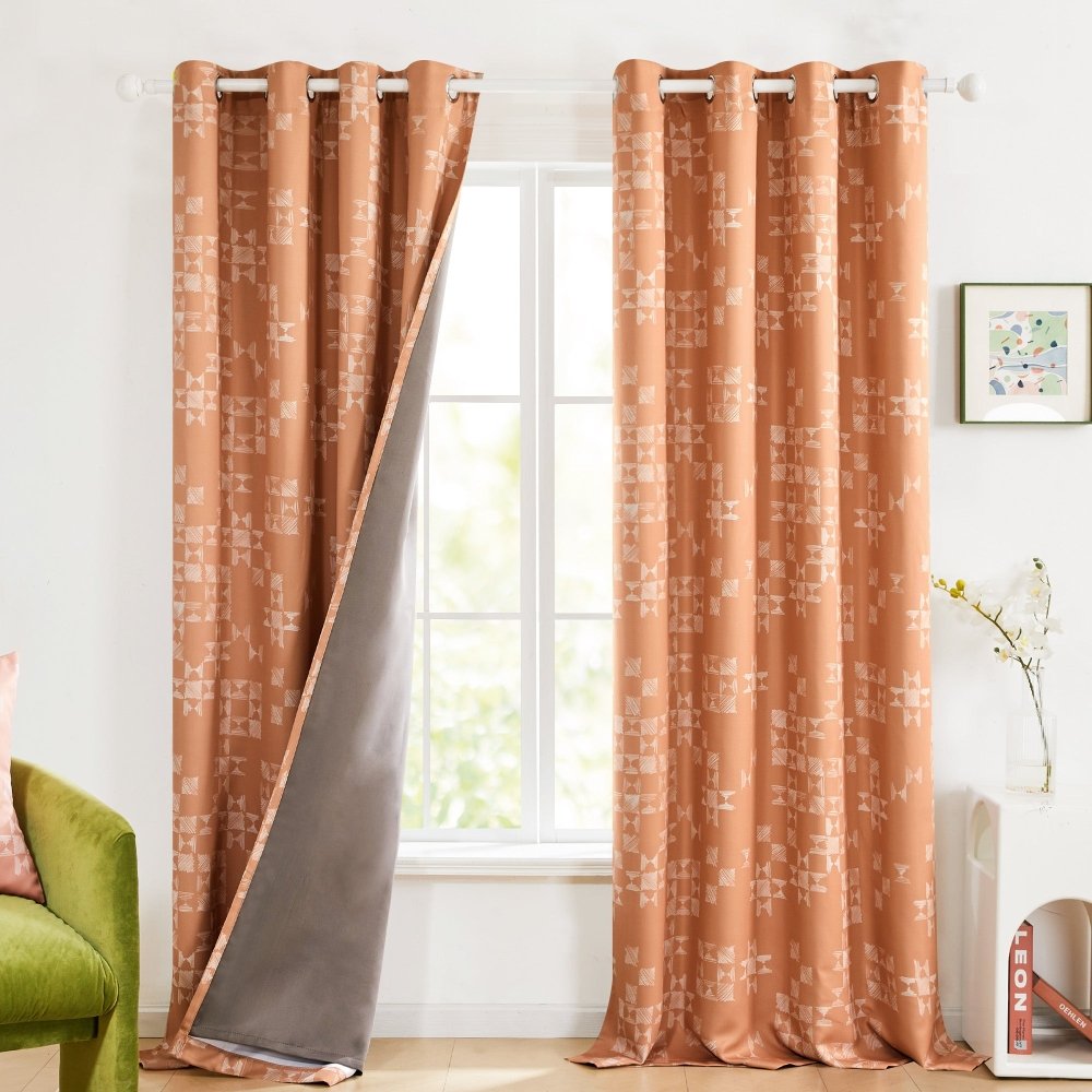 Modern Patchwork Blackout Curtains - Deconovo US