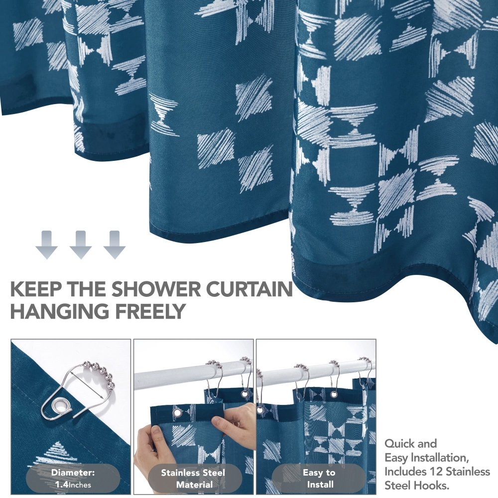 Modern Patchwork Shower Curtains - Deconovo US