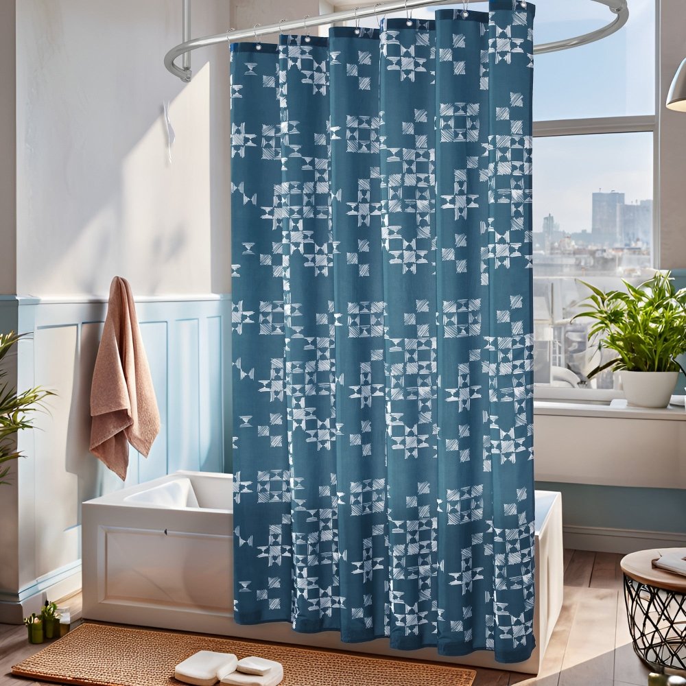 Modern Patchwork Shower Curtains - Deconovo US