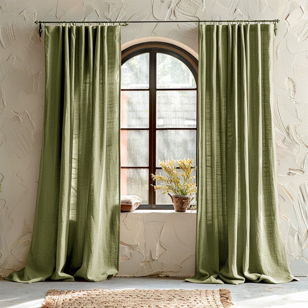 Olivia Custom Linen Blackout Curtains - Deconovo US