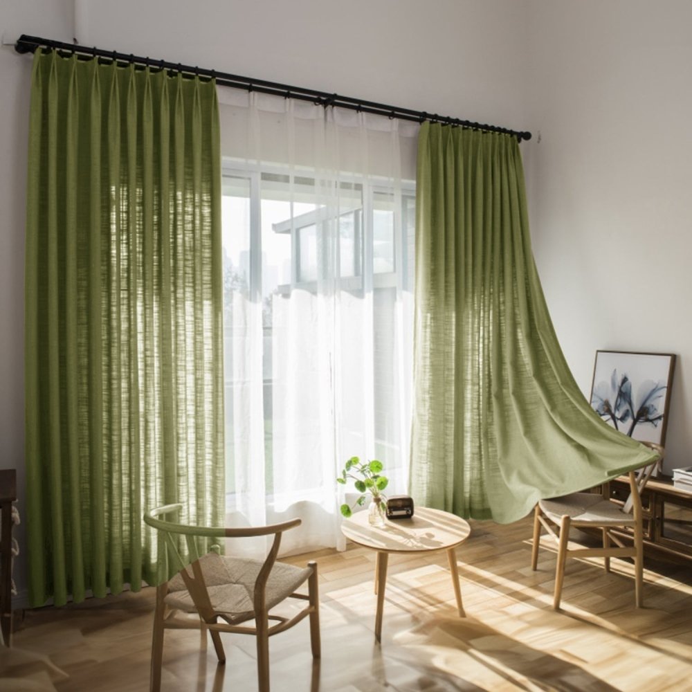 Olivia Custom Linen Blackout Curtains - Deconovo US