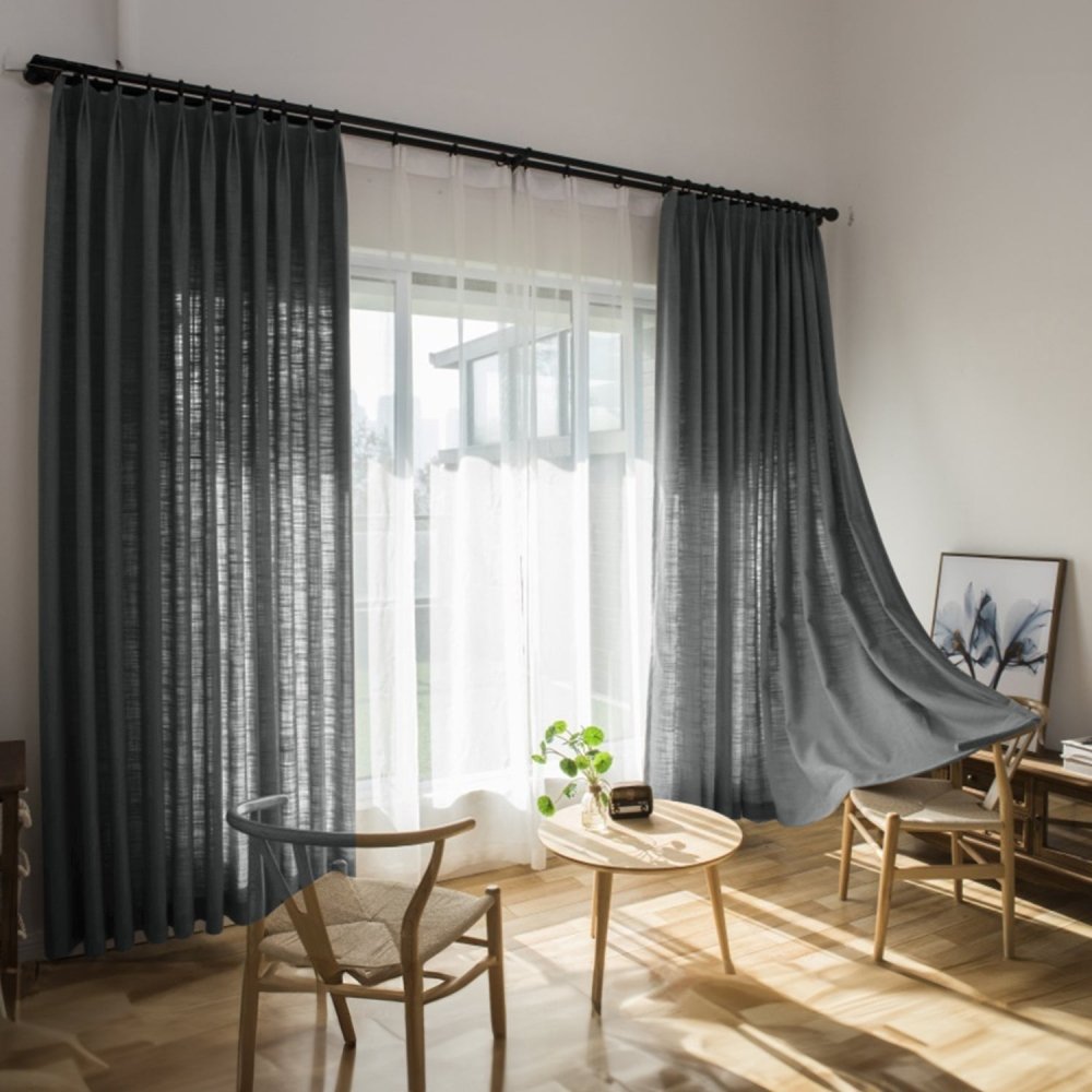 Olivia Custom Linen Blackout Curtains - Deconovo US