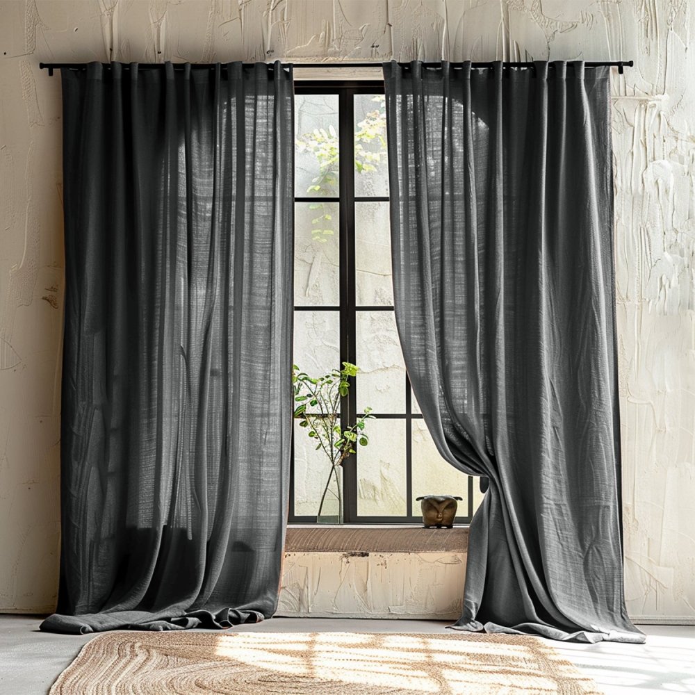 Olivia Custom Linen Blackout Curtains - Deconovo US