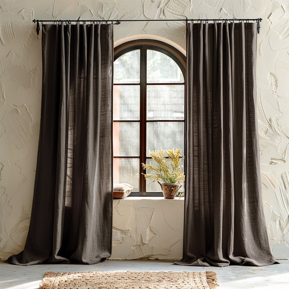 Olivia Custom Linen Blackout Curtains - Deconovo US