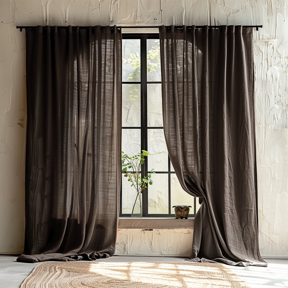 Olivia Custom Linen Blackout Curtains - Deconovo US