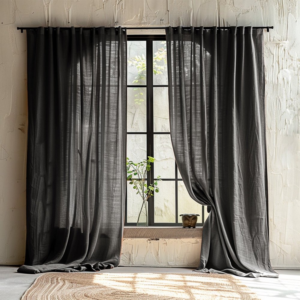 Olivia Custom Linen Blackout Curtains - Deconovo US
