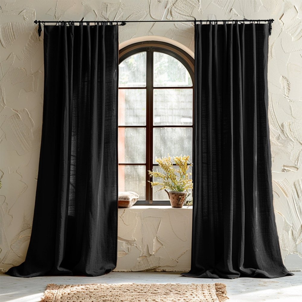 Olivia Custom Linen Blackout Curtains - Deconovo US