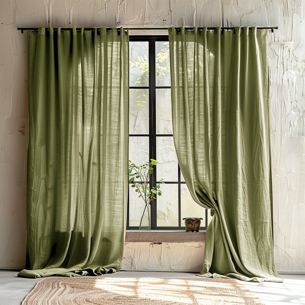 Olivia Custom Linen Blackout Curtains - Deconovo US