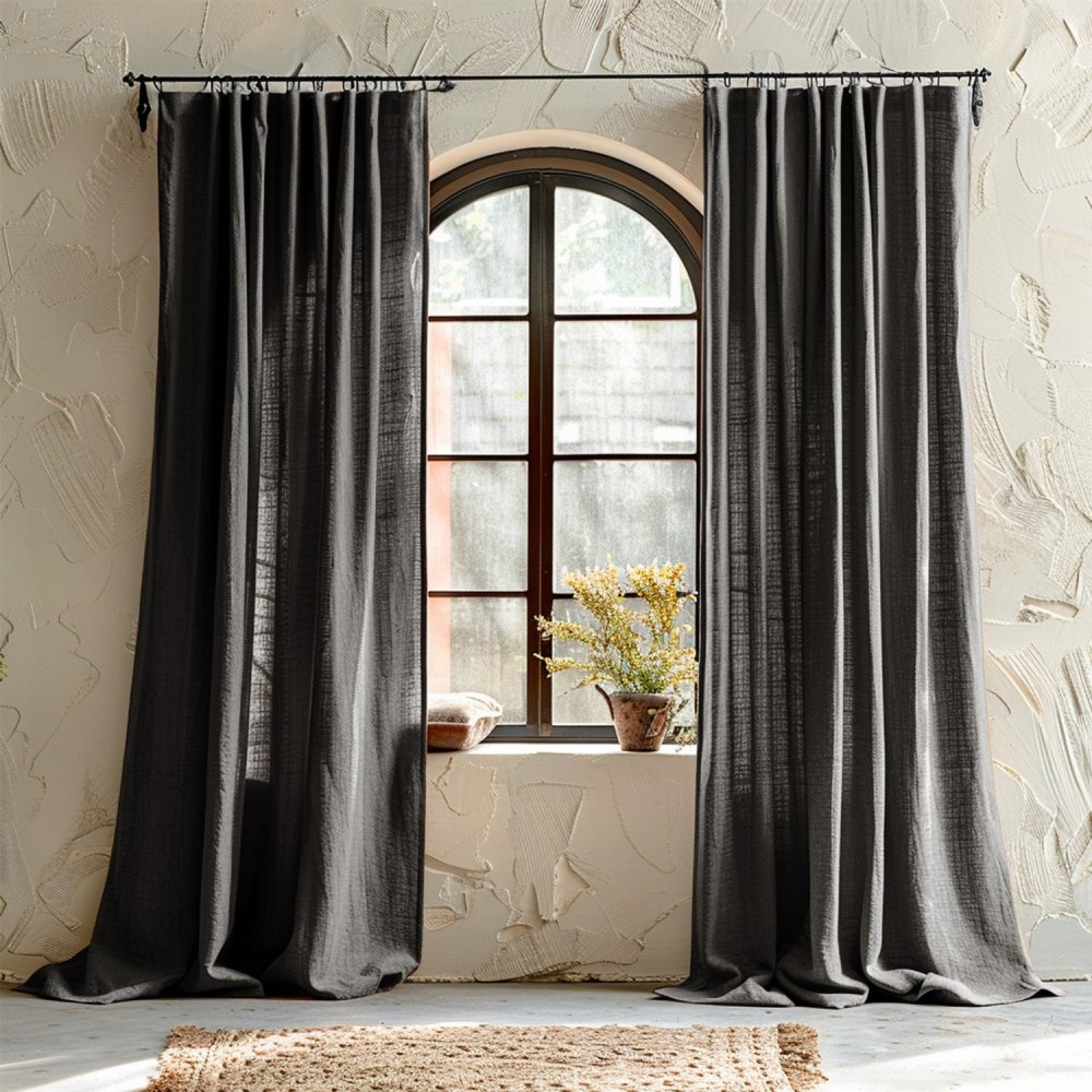 Olivia Custom Linen Blackout Curtains - Deconovo US