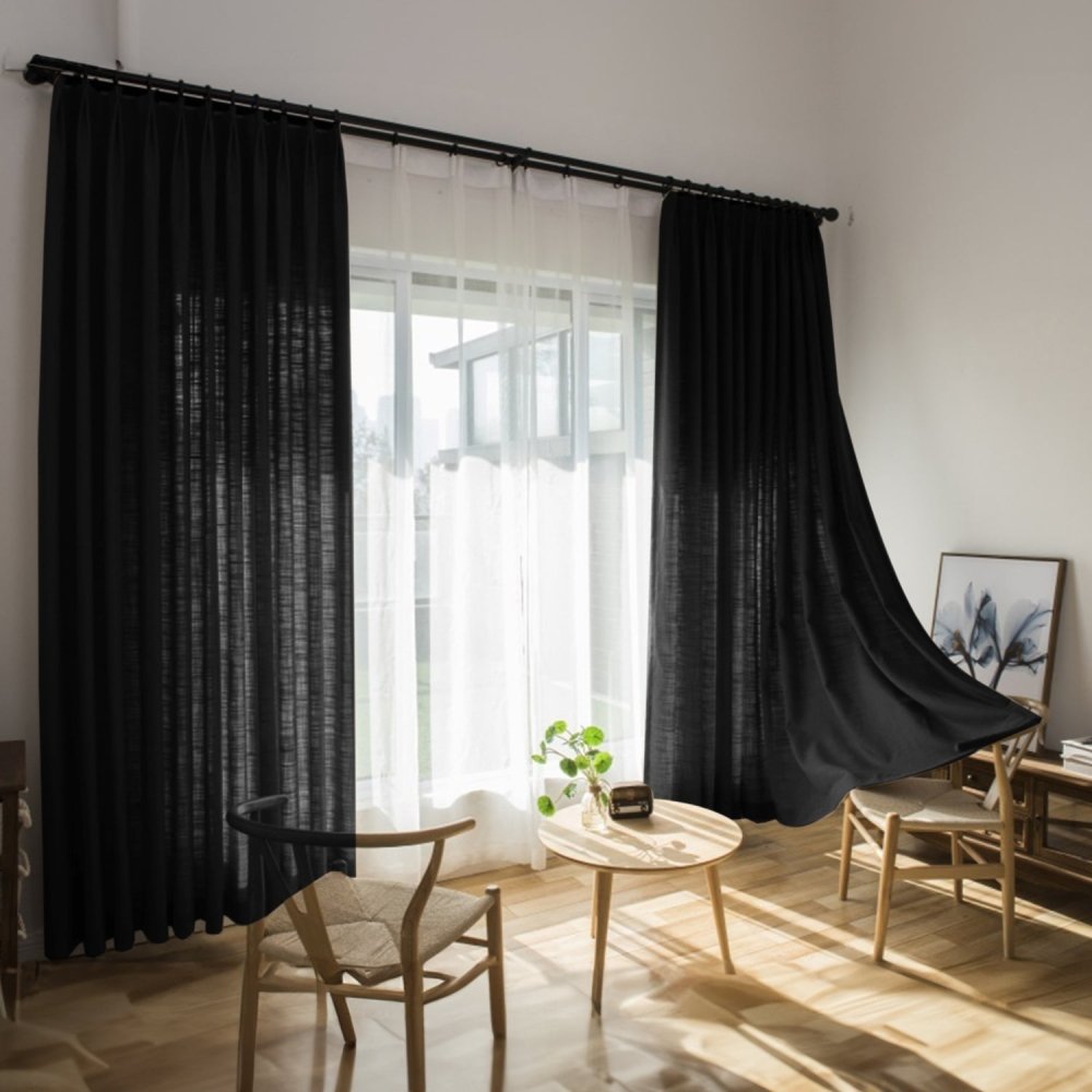 Olivia Custom Linen Blackout Curtains - Deconovo US