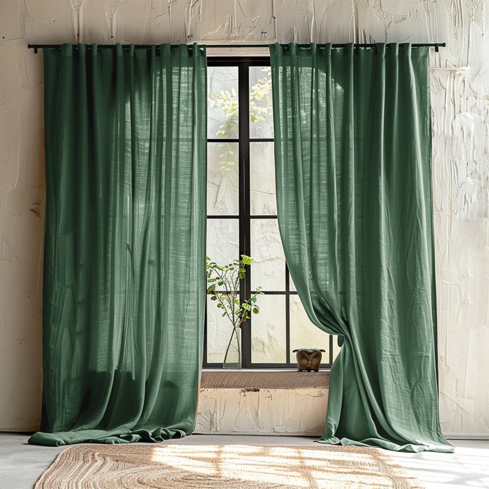 Olivia Custom Linen Blackout Curtains - Deconovo US