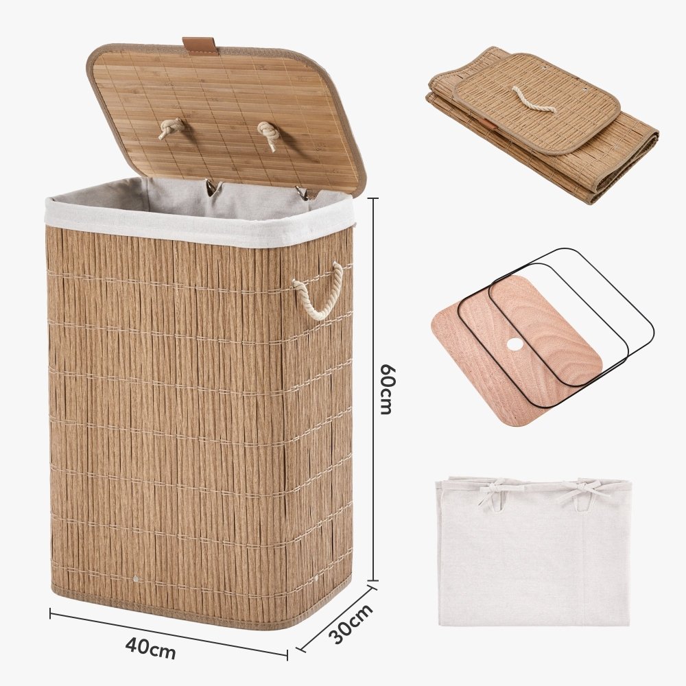PE Rattan Rectangular Laundry Basket - Deconovo US