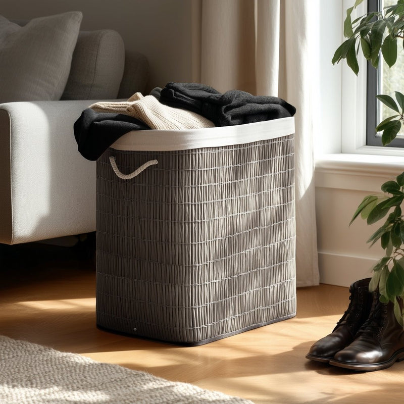 PE Rattan Rectangular Laundry Basket – Deconovo US