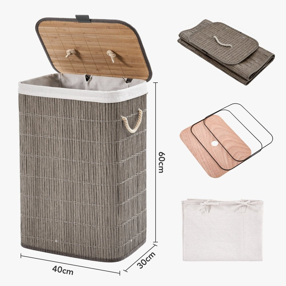 PE Rattan Rectangular Laundry Basket - Deconovo US