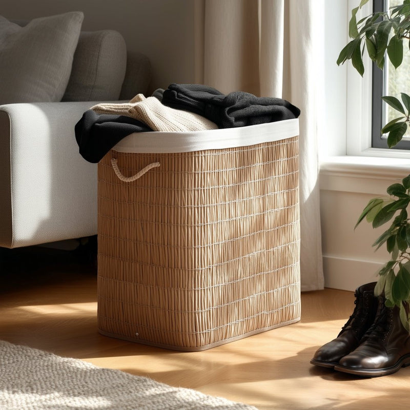 PE Rattan Rectangular Laundry Basket – Deconovo US