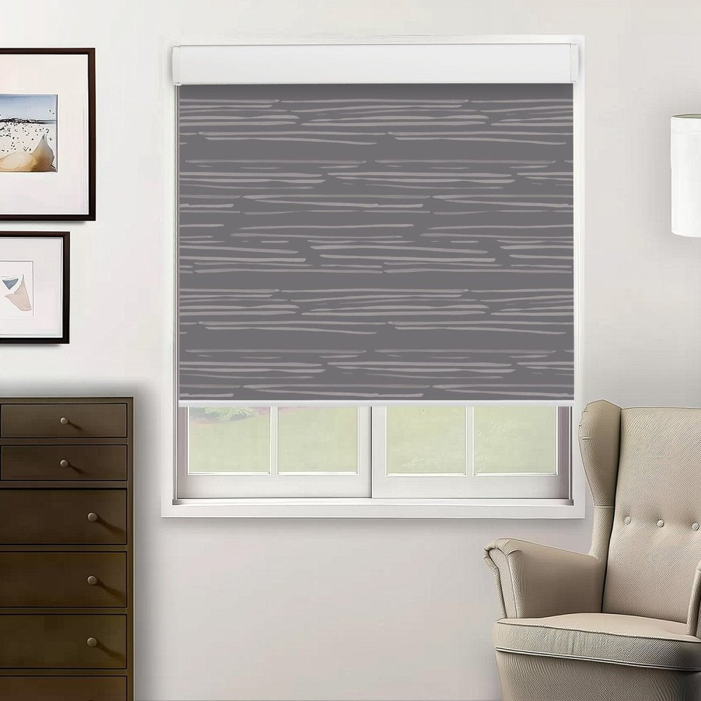 Pure Calm Water Print Full Blackout Roller Blinds - Deconovo US