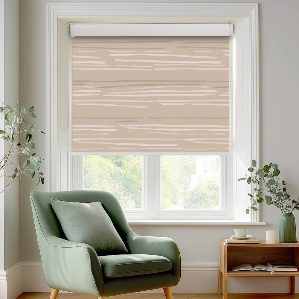 Pure Calm Water Print Full Blackout Roller Blinds - Deconovo US