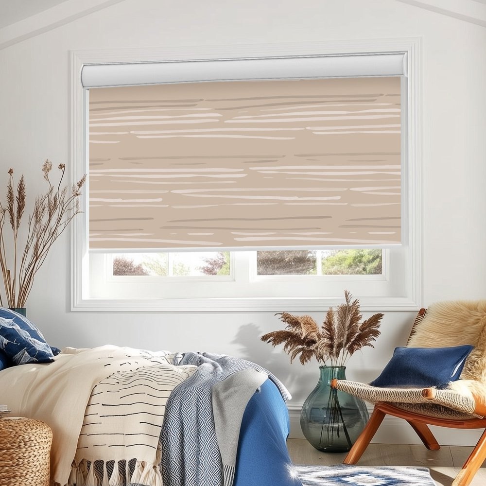 Pure Calm Water Print Full Blackout Roller Blinds - Deconovo US