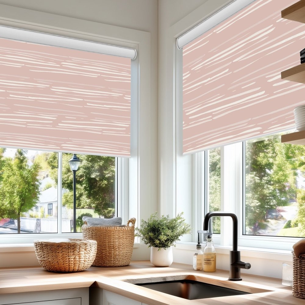 Pure Calm Water Print Full Blackout Roller Blinds - Deconovo US