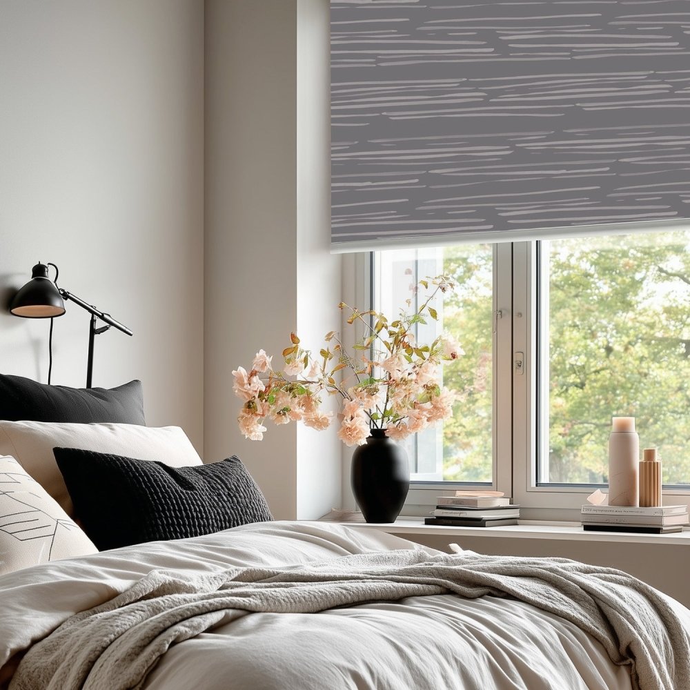 Pure Calm Water Print Full Blackout Roller Blinds - Deconovo US