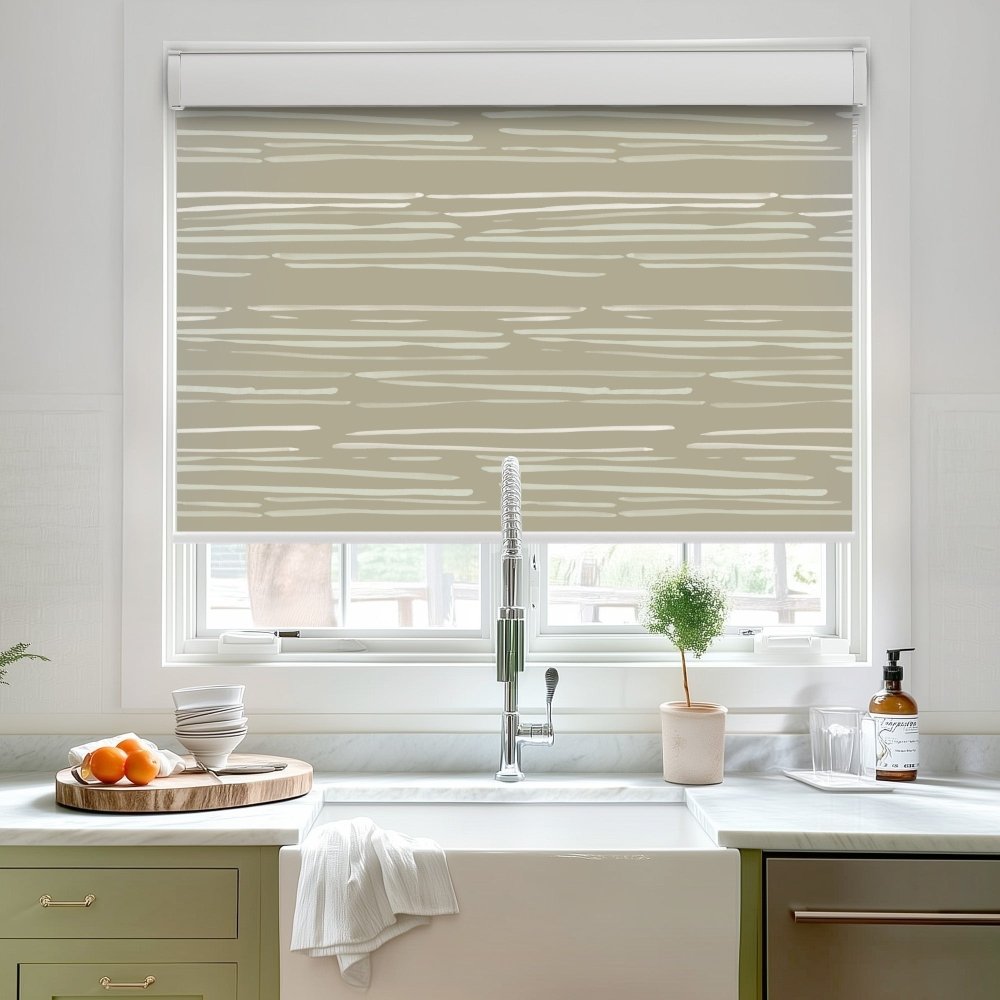 Pure Calm Water Print Full Blackout Roller Blinds - Deconovo US