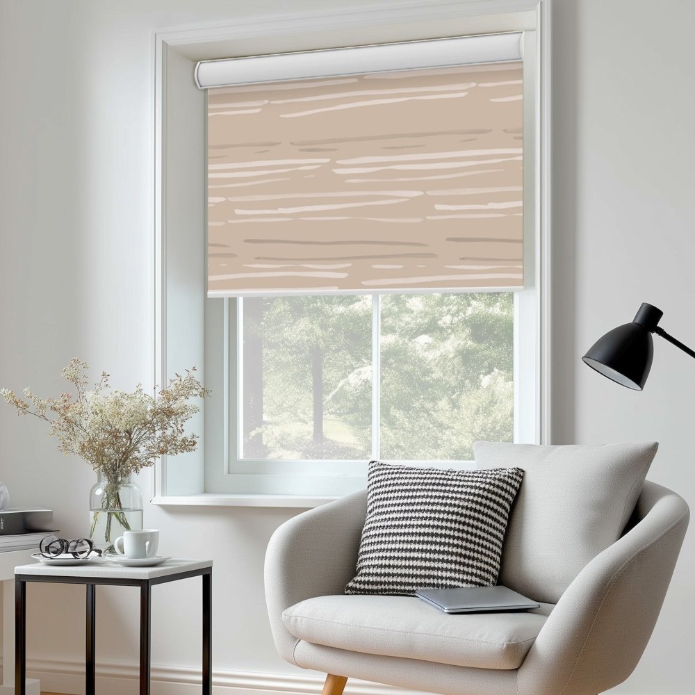 Pure Calm Water Print Full Blackout Roller Blinds - Deconovo US
