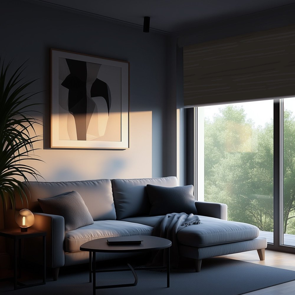 Pure Calm Water Print Full Blackout Roller Blinds - Deconovo US
