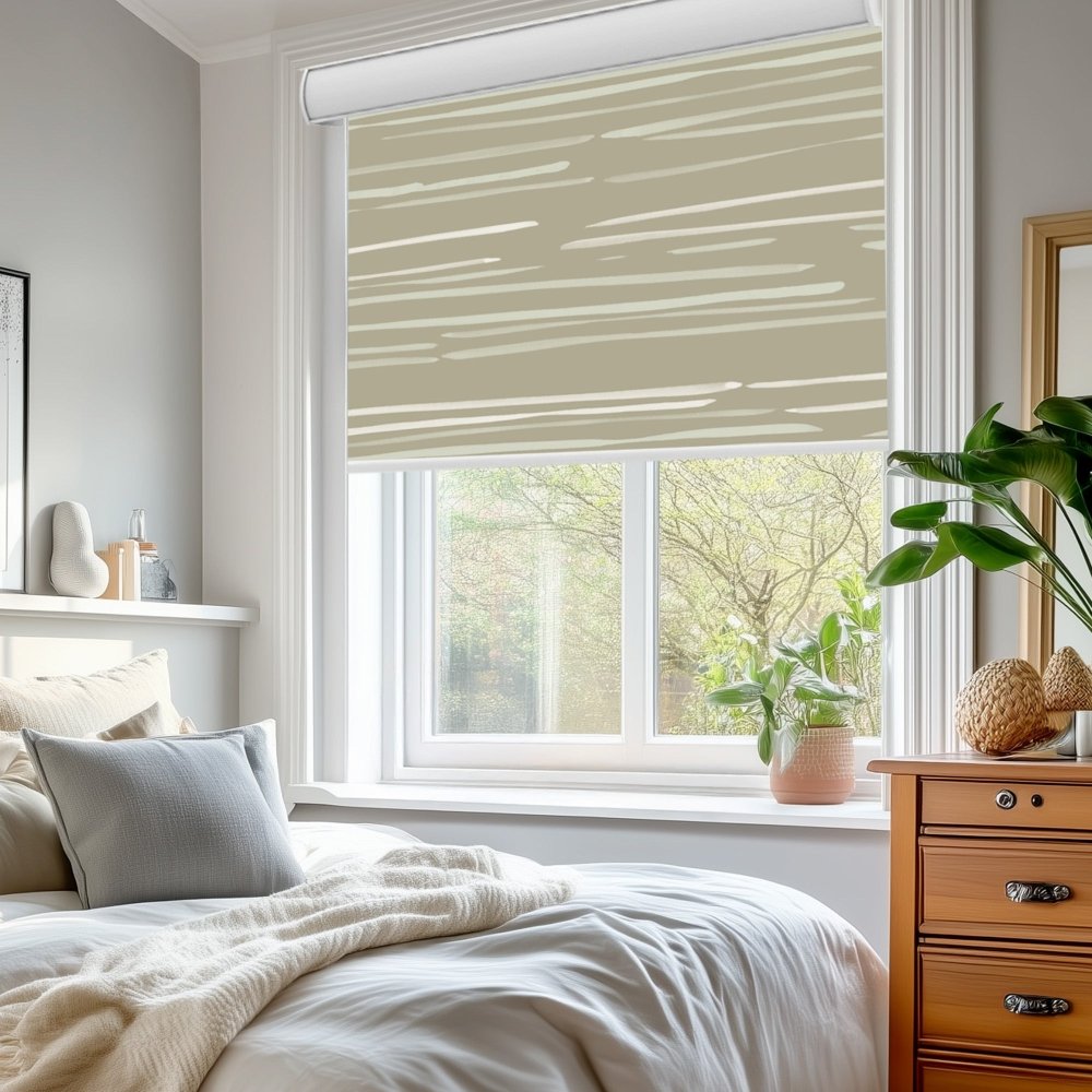 Pure Calm Water Print Full Blackout Roller Blinds - Deconovo US