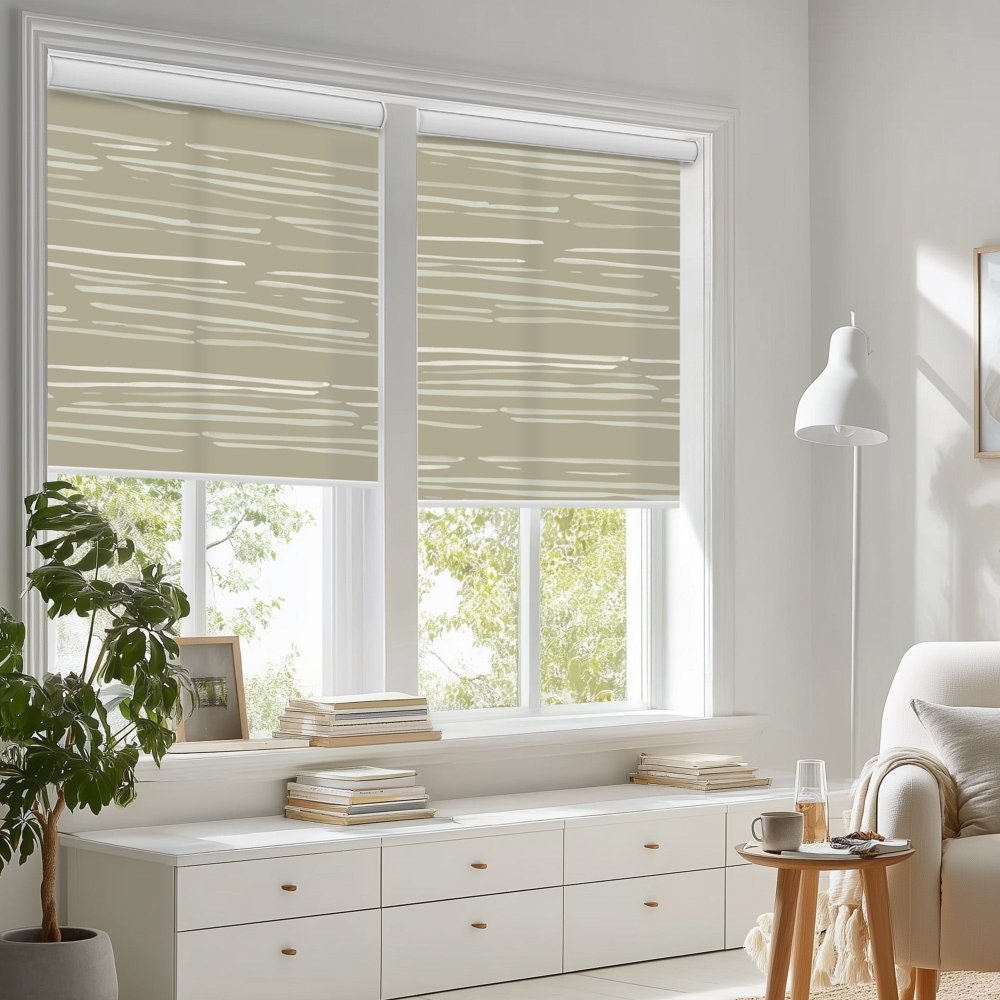 Pure Calm Water Print Semi - Blackout Roller Blinds - Deconovo US