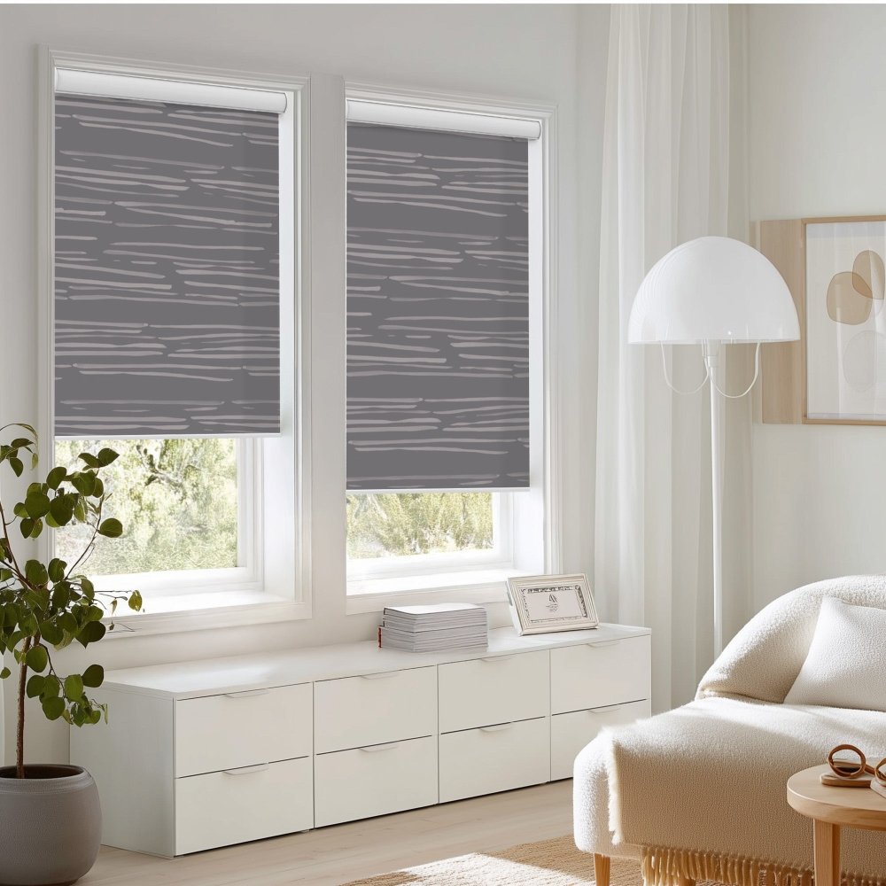 Pure Calm Water Print Semi - Blackout Roller Blinds - Deconovo US