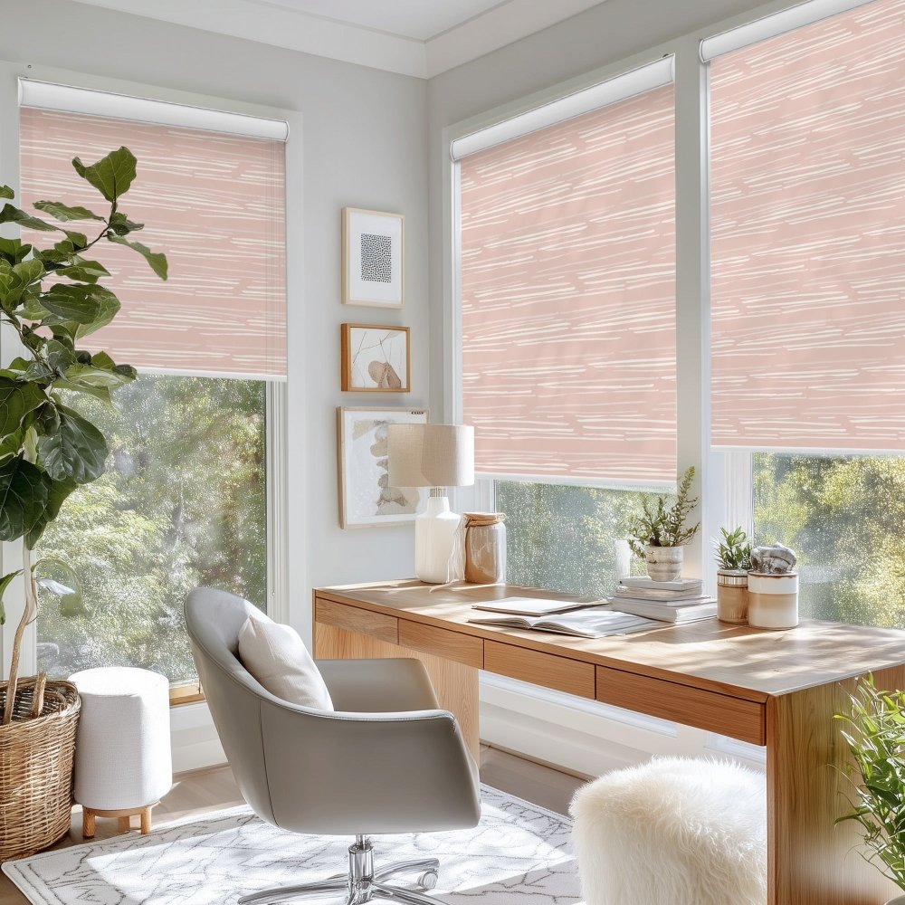 Pure Calm Water Print Semi - Blackout Roller Blinds - Deconovo US