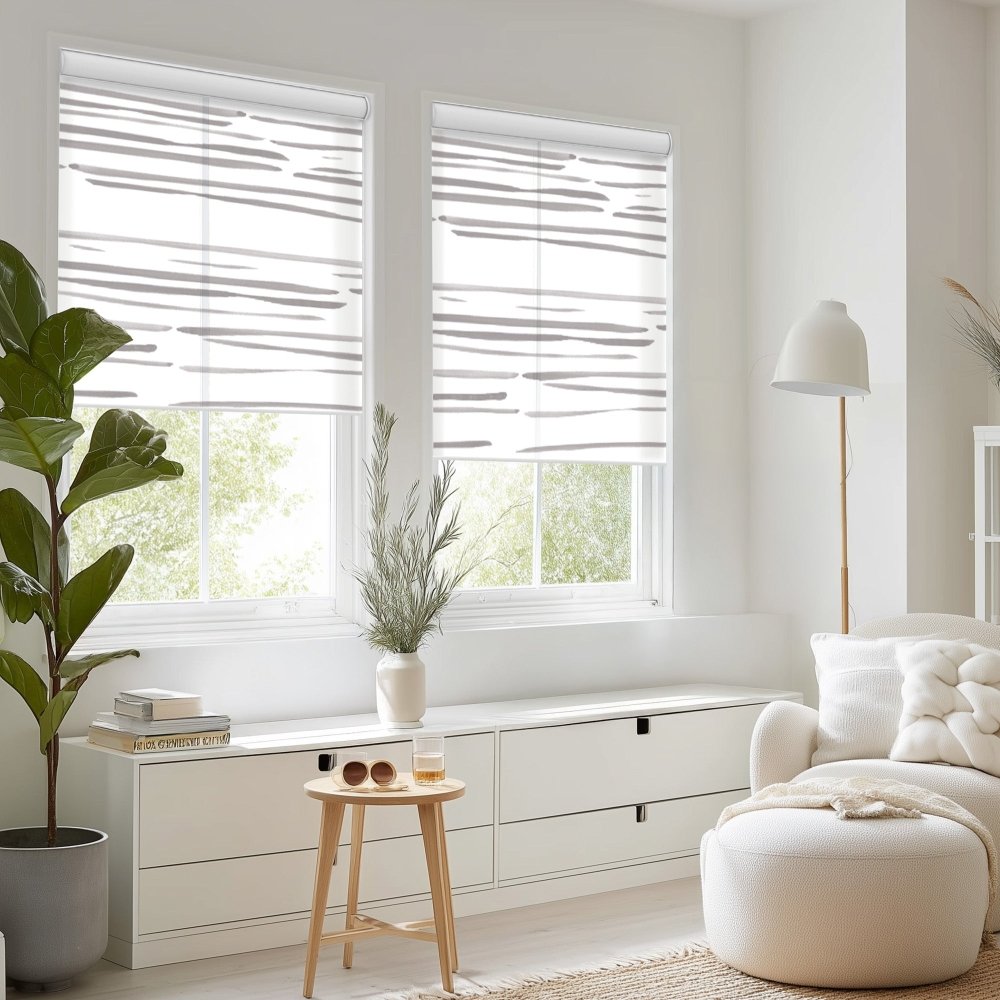 Pure Calm Water Print Semi - Blackout Roller Blinds - Deconovo US