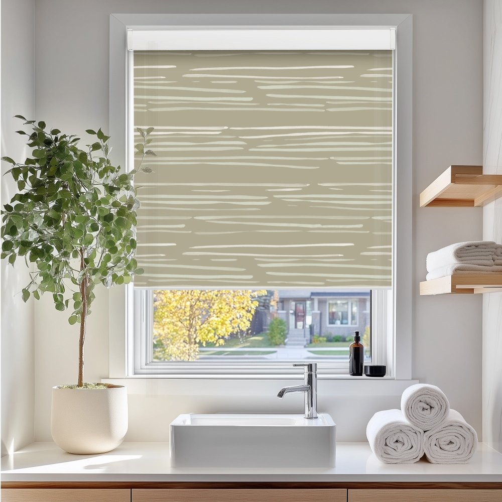 Pure Calm Water Print Semi - Blackout Roller Blinds - Deconovo US