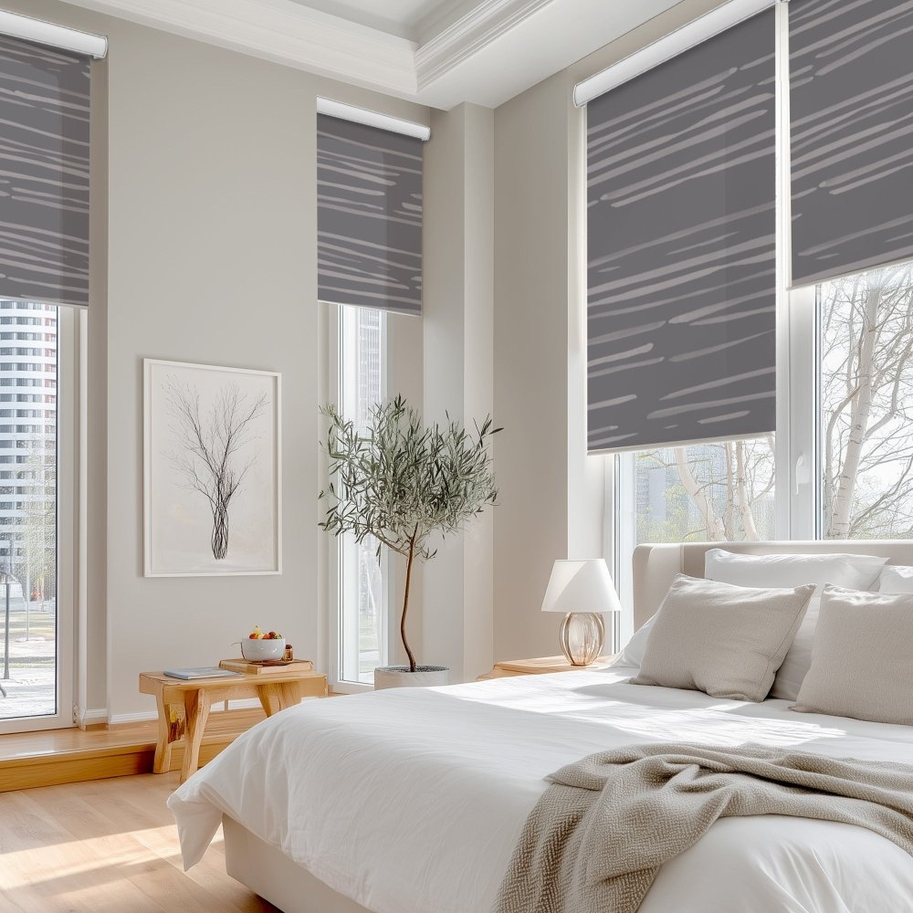 Pure Calm Water Print Semi - Blackout Roller Blinds - Deconovo US