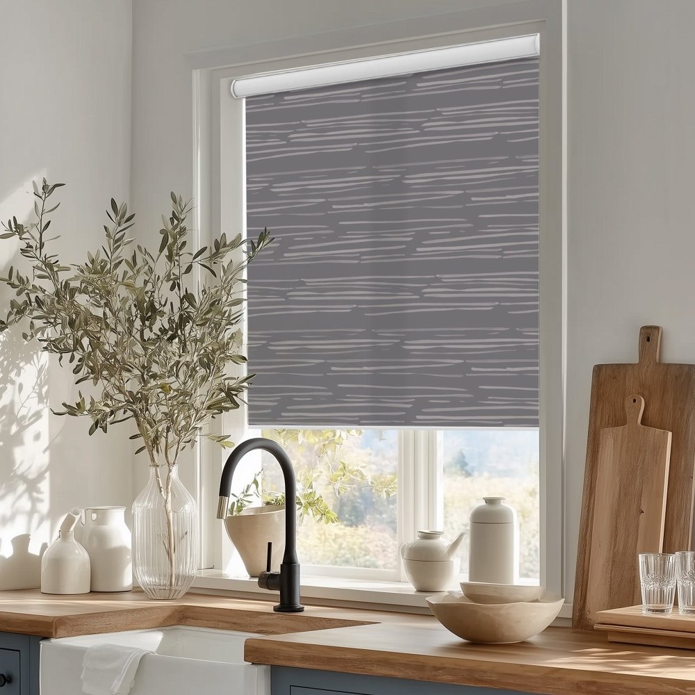 Pure Calm Water Print Semi - Blackout Roller Blinds - Deconovo US