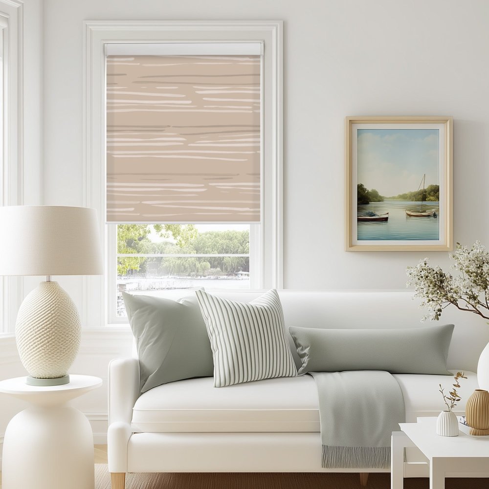 Pure Calm Water Print Semi - Blackout Roller Blinds - Deconovo US