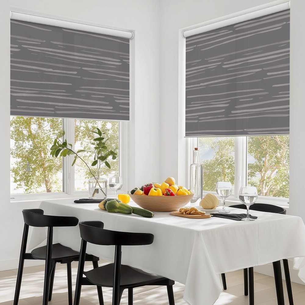 Pure Calm Water Print Semi - Blackout Roller Blinds - Deconovo US